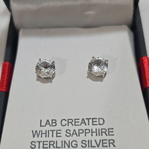 Sterling Silver White Sapphire Earrings